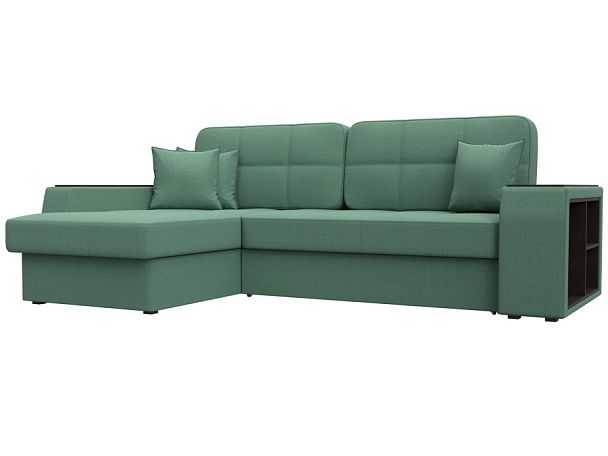 Диван угловой Брюссель левый угол Рогожка зеленый - Вид 1