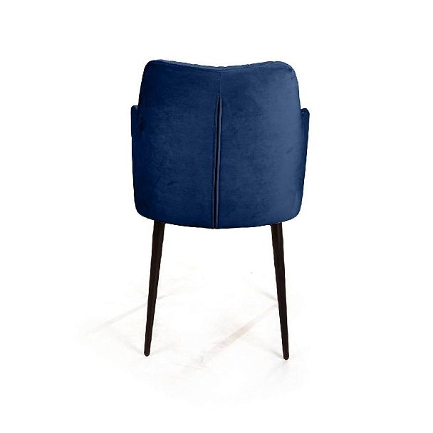 Стул с подлокотниками Hunt ромб, бархат синий 29 / чёрный конус - Вид 7