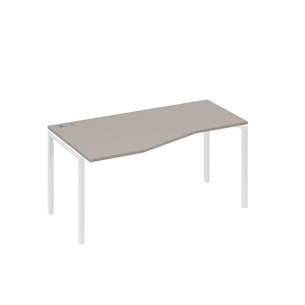 Стол эргономичный левый "Техно" на металлокаркасе DUE A4 А4 Б2 065 БП мокко премиум / металлокаркас белый - Вид 1