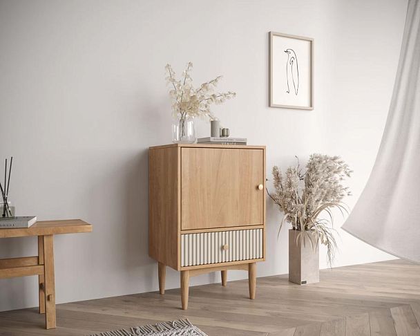 Высокая тумба Bubble Solid с одним ящиком арт BBL12S, цвет - орех - Вид 4