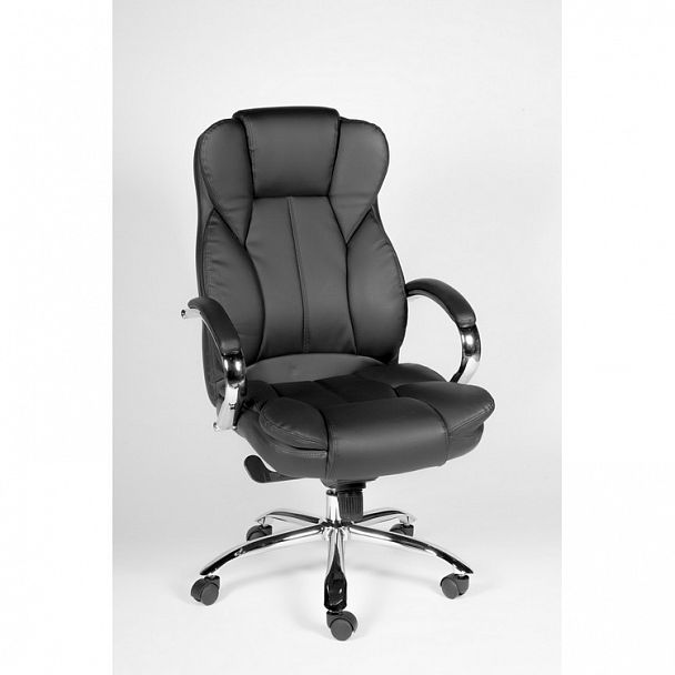 Кресло Верса / (black) сталь + хром / черная экокожа - Вид 10