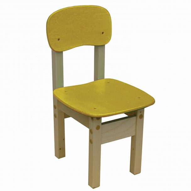 Стул детский Яблочко-1, фанера/дерево, желтый, гр.1 - Вид 2