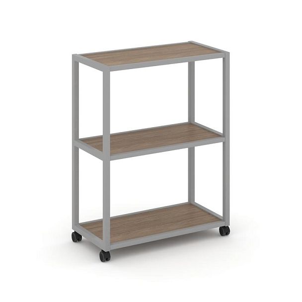 Shelf Mobile Стеллаж 3 уровня 1 секция VR.LT-STK-301.08 Дуб Аризона/Металл Серый 800*400*1046 - Вид 1