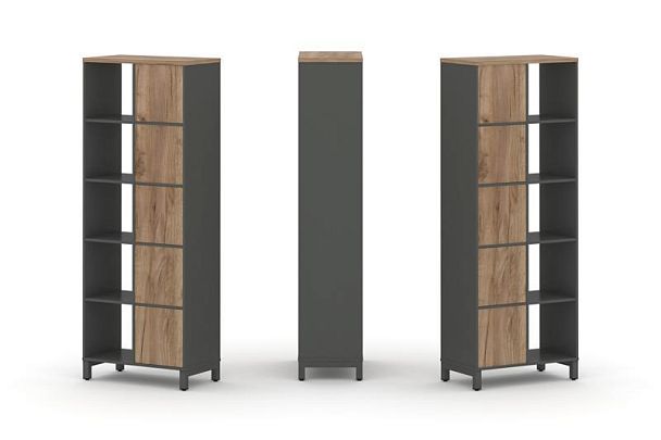 Стайл Проджект Набор стеллажа 2-х сторон., 5 яр. SN.NSD-521 Антрацит/Дуб Табак/Металл Антрацит 754*4 - Вид 1