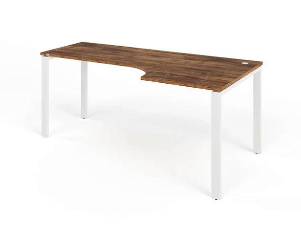 TANDEM RTD079-MK-180R-SH Стол угловой на металлокаркасе правый 1800х900х750 Таксония шоколадная/Белы - Вид 1