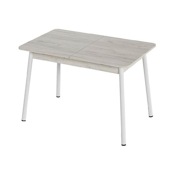 Стол Лион 2 ЛДСП (Подстолье косое белое) НЕ ВЫБИРАТЬ Дуб крафт белый - Вид 1