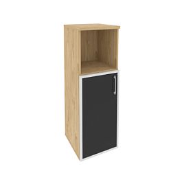 Onix Шкаф средний узкий левый O.SU-2.2 R (L) black Тиквуд светлый/Стекло black 400*420*1207 - Фото предпросмотра