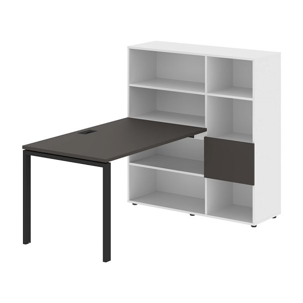 Стол-стеллаж EURST 1213 Мокко/Черный/Белый 1790х1250х1355 EDIS - Вид 1