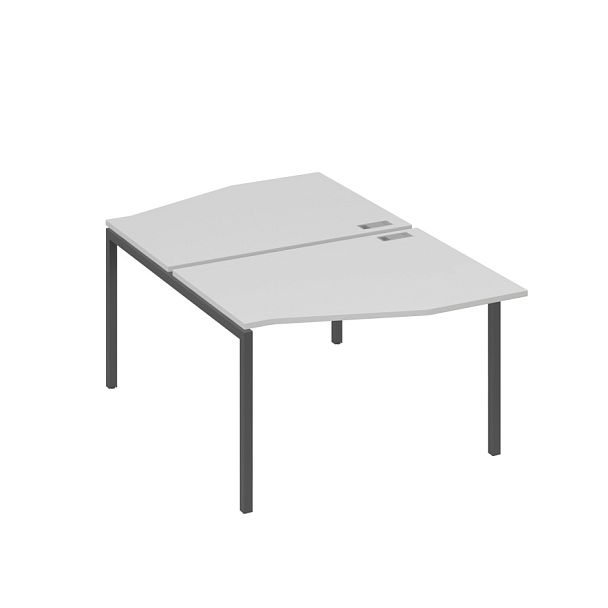 Рабочая станция металлокаркас DUE столы Техно (2х120) A4 А4 Б2 189 БП серый / металлокаркас антрацит - Вид 1