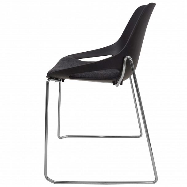 Стул Q5 (пруток), с мягким основанием, черный, стопируемый - Вид 4