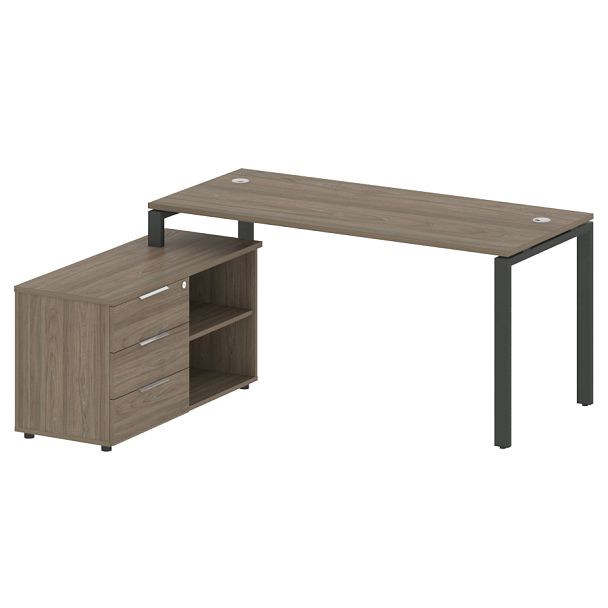 Metal System Р. ст. с тумбой на П-образном м/к БП.РС-СТС-2.4 (L) Вяз/Антрацит металл 1700*1520*750 - Вид 1
