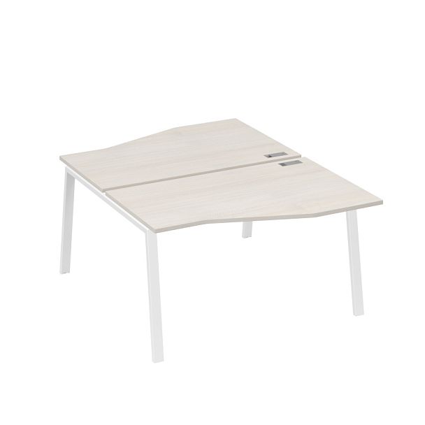 Рабочая станция столы Техно (2х140) каркас TRE A4 А4 Б3 190  БП дуб / металлокаркас белый - Вид 1