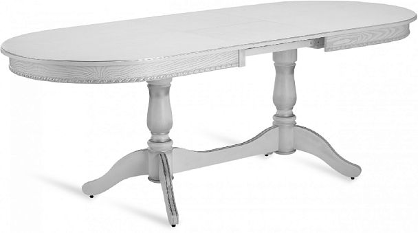 Стол деревянный раздвижной Барэнт 170(220)х90х76 Белый с серебряной патиной - Вид 4