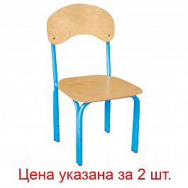 Стулья детские "Яшка", комплект 2 шт., регулируемые, фанера/металл, голубые, гр.1-3 - Фото предпросмотра