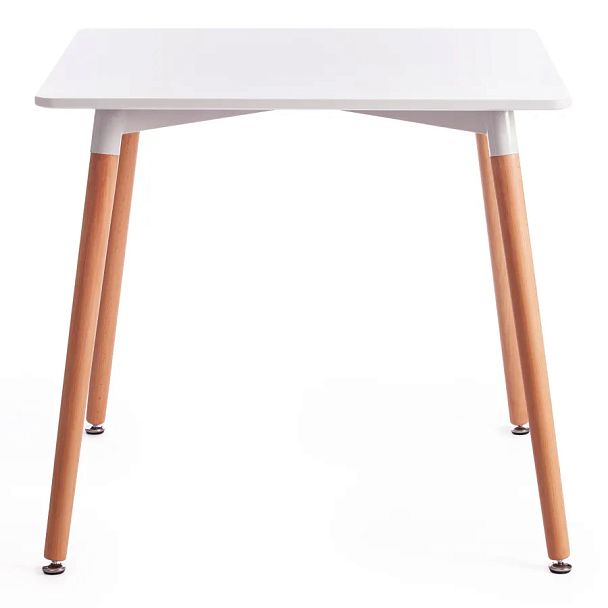 Стол Джон/John (мод.T1003), МДФ/дерево, White (Белый) / Natural (натуральный) - Вид 2