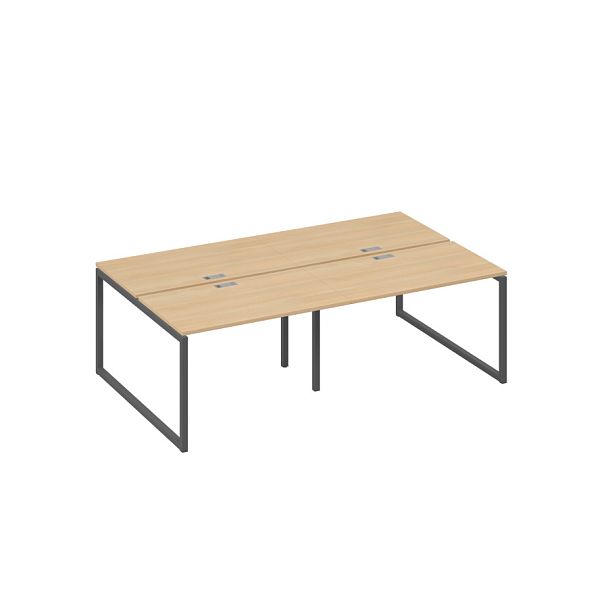 Станция на металлокаркасе QUATTRO 4х120 офисная A4 А4 Б4 173-2 БП натуральный дуб / металлокаркас антрацит - Вид 1