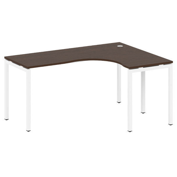 Metal System Quattro Стол криволинейный правый на П-образном м/к 40БП.СА-4 (R) Венге/Белый металл 1600*1200*750 - Вид 1