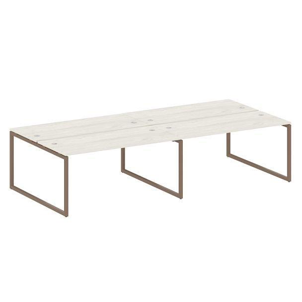 Metal System Quattro Р. ст. на 4 раб. места на О-образном м/к 40БО.СМ-4.4 Дуб наварра/Мокко металл 3200*1475*750 - Вид 1