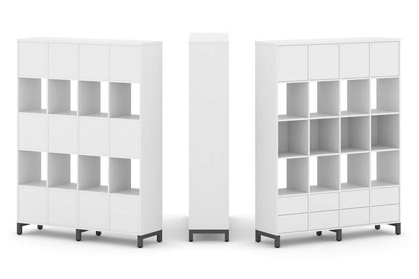 Стайл Проджект Набор стеллажа 1 сторон., 5 яр. SN.NS-541 Белый/Металл Антрацит 1488*400*1982 - Вид 1