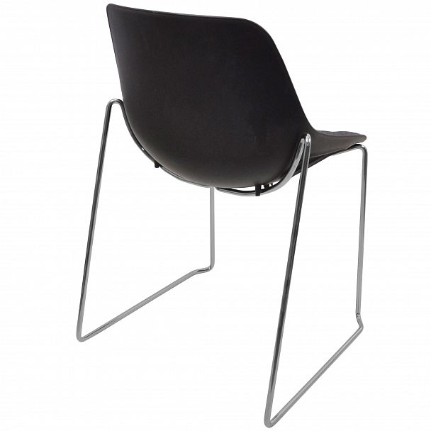Стул Q5 (пруток), с мягким основанием, черный, стопируемый - Вид 2