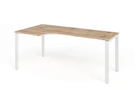 TANDEM RTD078-MK-180L-V Стол угловой на металлокаркасе левый 1800х900х750 Вотан/Белый - Фото предпросмотра