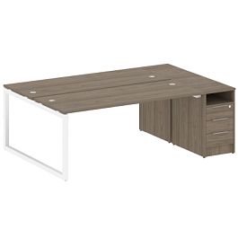 Metal System Quattro Р. ст. с тумбой на О-образном м/к 50БО.РС-СТП-2.5 Вяз/Белый металл 2212*1475*750 - Фото предпросмотра