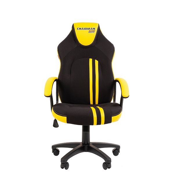Кресло CHAIRMAN GAME 26, экокожа/ткань стандарт, черный/желтый - Вид 3