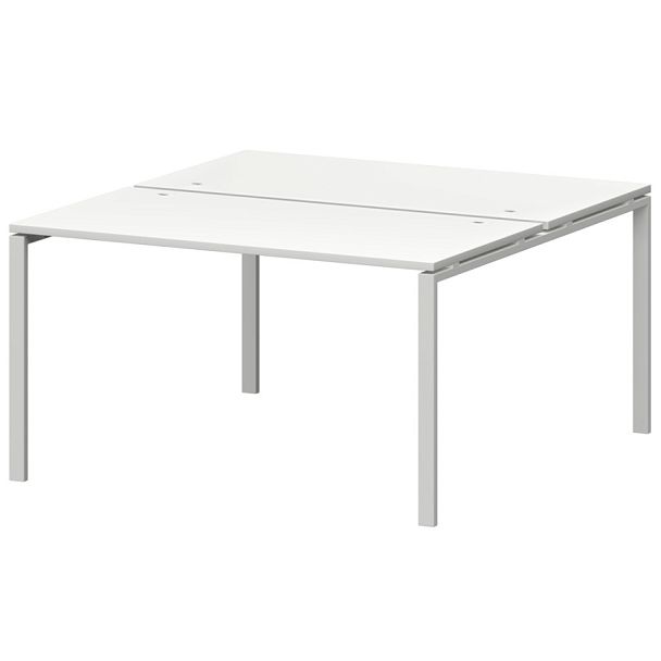 Бенч двойной на металлокаркасе СМС2-П-12К.149.Пр25 Белый/Белый 1200x1496x750 Смарт - Вид 1