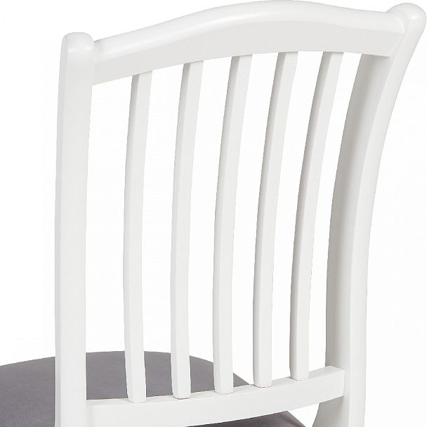 Комплект деревянных стульев с мягким сиденьем Элин Белый/Серый велюр, 2 шт. - Вид 8