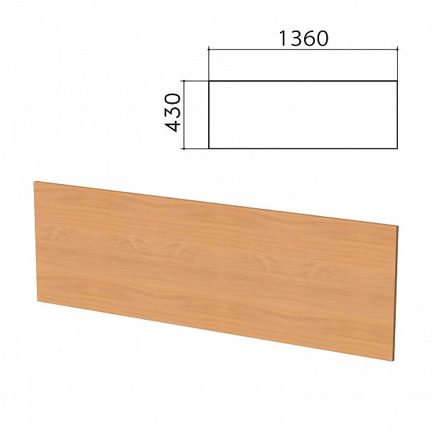 Экран-перегородка "Бюджет", 1360х16х430 мм, БЕЗ ФУРНИТУРЫ, груша ароза, 402667, 402667-336 - Вид 2