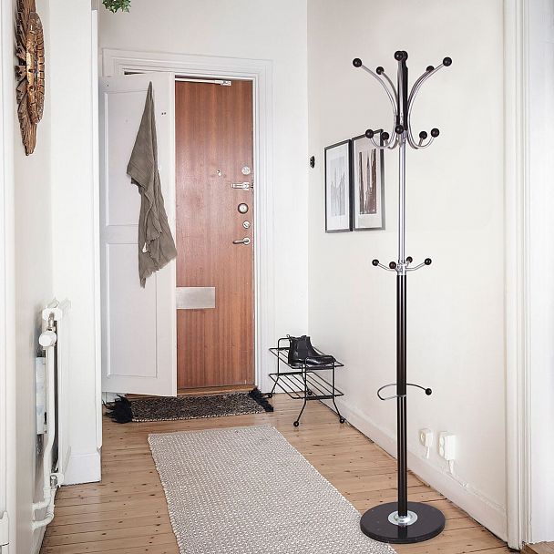 Вешалка-стойка BRABIX "CR-8342" на мраморном диске, металл, 5+4 крючка, цвет черный, 606439 - Вид 8