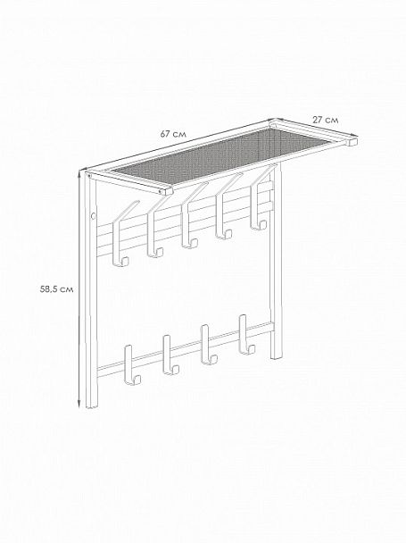 Вешалка-полка Торонто 22 - Вид 3