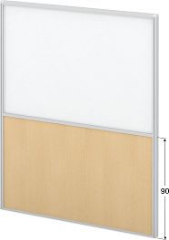 Модуль комбинированный "Мобильные офисные перегородки «Логика»"  ПК-ЛГ-МДК200х160/90П/Д-В1-534 белый - Фото предпросмотра