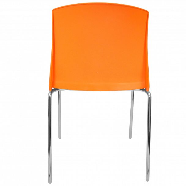 Стул Pull (4 ножки) каркас Хром, оранжевый, стопируемый - Вид 4