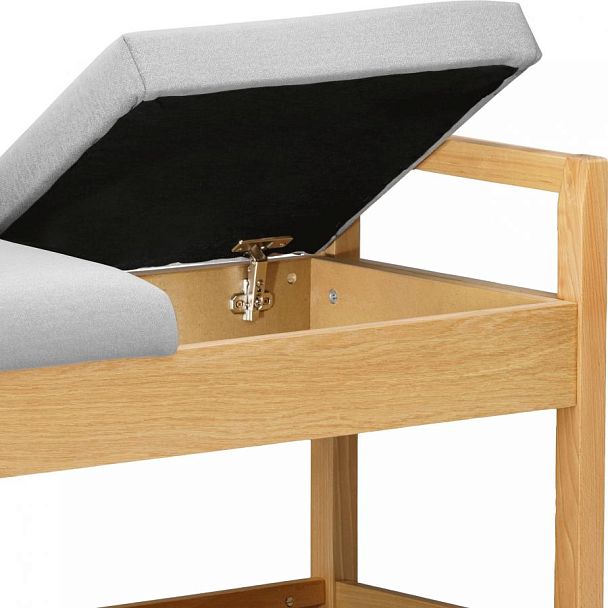 Обувница деревянная Вудсен Натуральный/Светло-серый велюр - Вид 8