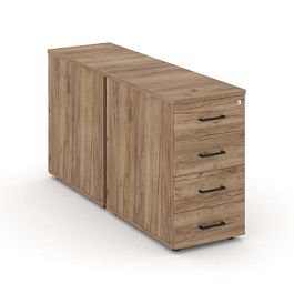 Стайл Проджект Тумба опорная/приставная SN.TOP-011 Дуб Табак/Черный Ручки 416*1232*750 - Фото предпросмотра