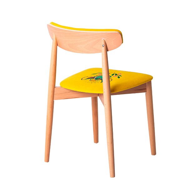 Cтул Роквелл вышивка скарабей, велюр TEDDY 628, ножки бук - Вид 4