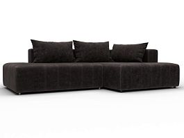 Диван угловой Лига-103 НПБ угол правый Велюр коричневый - Фото предпросмотра