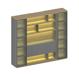 Шкаф комбинированный ION с подсветкой ИН 333 ГР - Фото предпросмотра