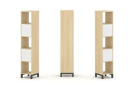 Стайл Проджект Набор стеллажа 1 сторон., 5 яр. SN.NS-511 Акация Лорка/Белый/Металл Антрацит 387*400* - Фото предпросмотра