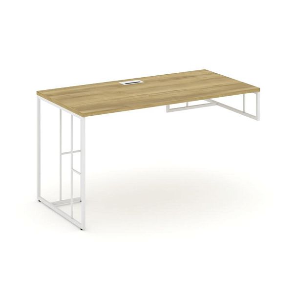 Rift Стол письменный для опорной тумбы правый RF.SPOT-014 (R) Дуб Винченцо/Металл Белый 1580*700*750 - Вид 1