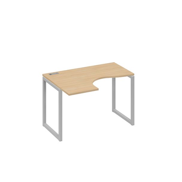 Стол эргономичный левый "Классика" на металлокаркасе QUATTRO A4 А4 Б4 031 БП натуральный дуб / металлокаркас серый - Вид 1