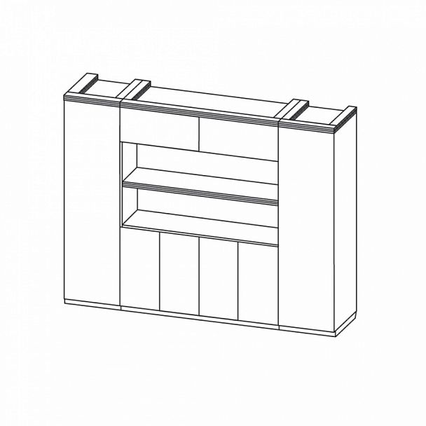 Шкаф комбинированный 2700х500х1978 "Офисные шкафы для документов" ТК-001048000214 дуб золотой - Вид 1