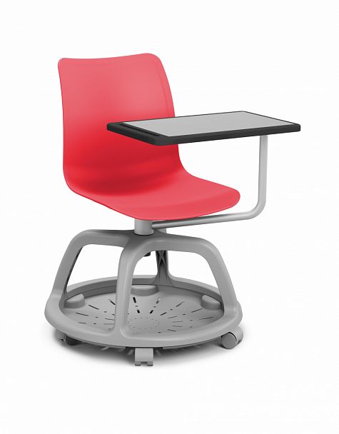 Кресло College на крутящимся основании со столиком, красный - Вид 1