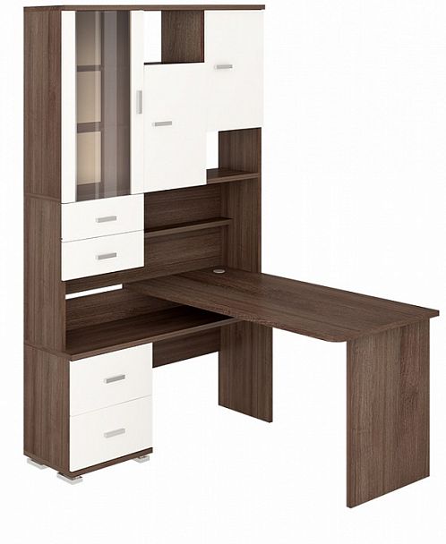 Стол компьютерный Домино СР-620/140 Белый/Шамони левый - Вид 2