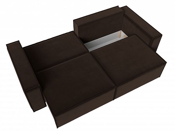 Диван прямой Куба (полностью микровельвет коричневый) - Вид 8