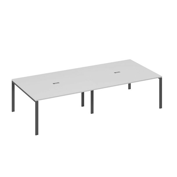 Стол 320x144 опоры UNO в переговорную A4 А4 Б1 136-2 БП серый / металлокаркас антрацит - Вид 1