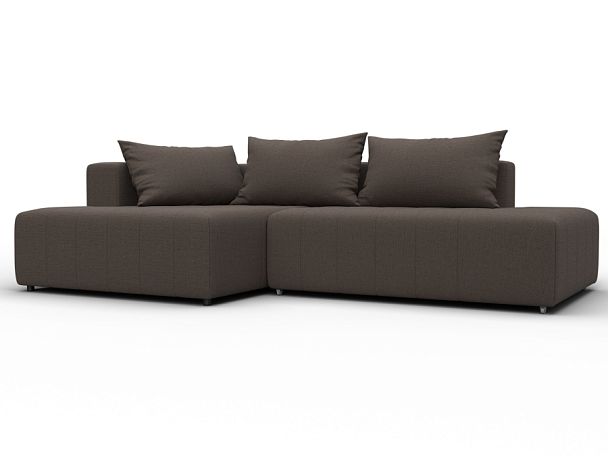 Диван угловой Лига-103 НПБ угол левый Рогожка коричневый - Вид 1