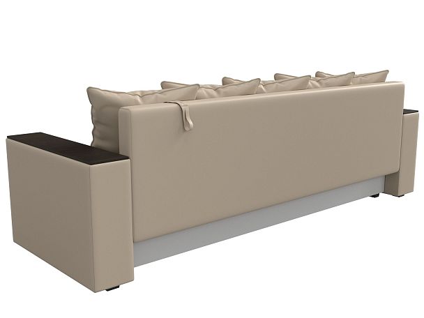 Диван прямой Дубай Лайт полки слева (полностью экокожа бежевая) - Вид 6