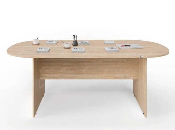 UNITY PКС-10/20 ДУБ СОНОМА Конференц стол овальный Универсальный 2000х1000х750 - Вид 1